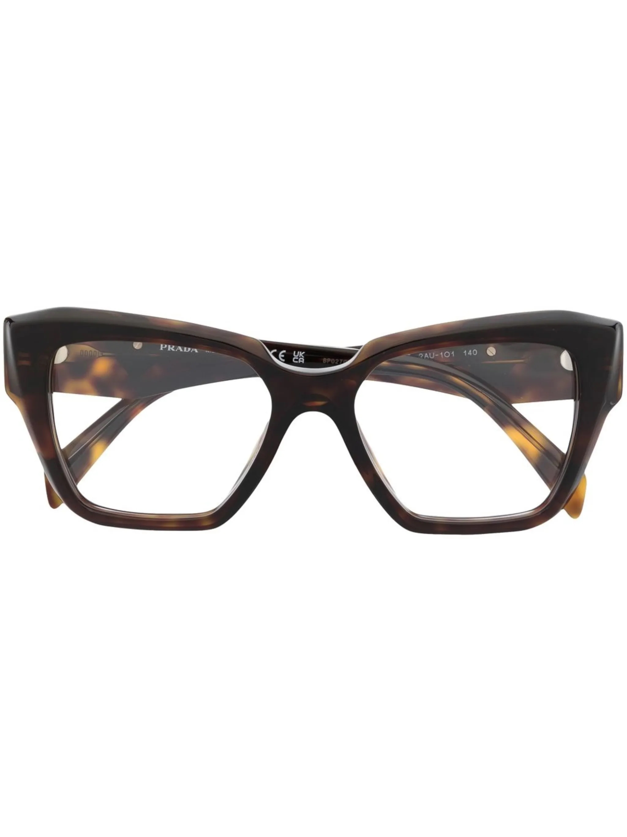 Editorial close-up of premium Prada eyewear craftsmanship